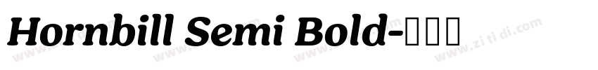 Hornbill Semi Bold字体转换